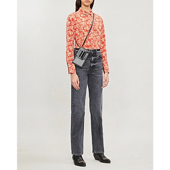 SANDRO Lanni Silk Paisley Patterned Long Sleeve Button-Down Blouse,Size 3FR/ 8US - Picture 4 of 17